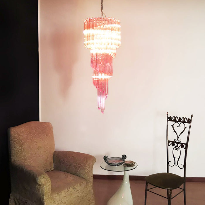 Spiral Prism Glass Chandelier - Simprolos