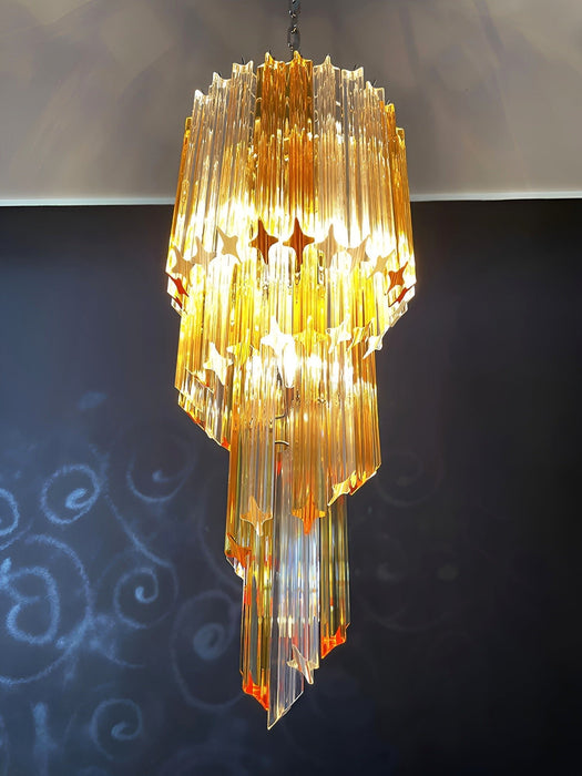 Spiral Prism Glass Chandelier - Simprolos