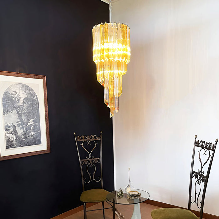 Spiral Prism Glass Chandelier - Simprolos