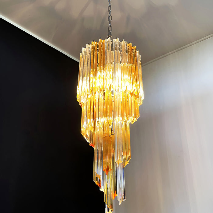 Spiral Prism Glass Chandelier - Simprolos