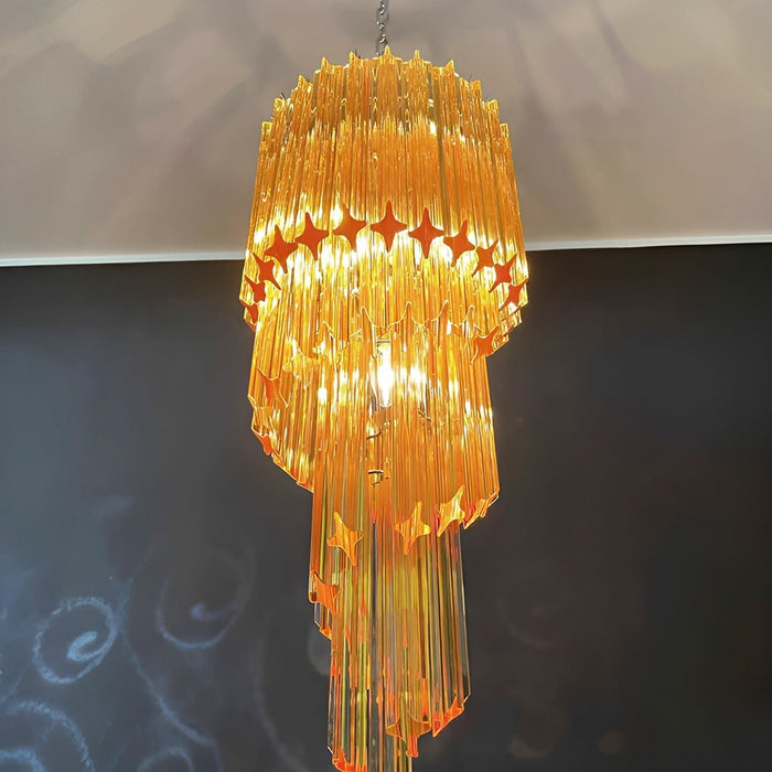 Spiral Prism Glass Chandelier - Simprolos