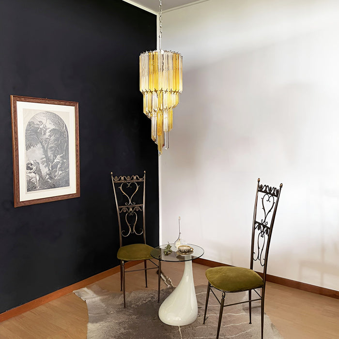 Spiral Prism Glass Chandelier - Simprolos