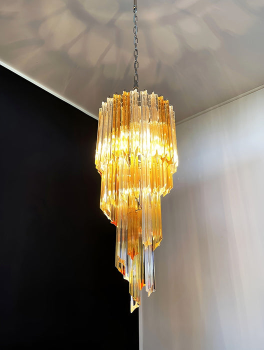 Spiral Prism Glass Chandelier - Simprolos
