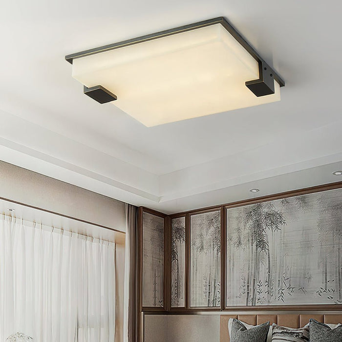 Square Alabaster Ceiling Lamp - Simprolos