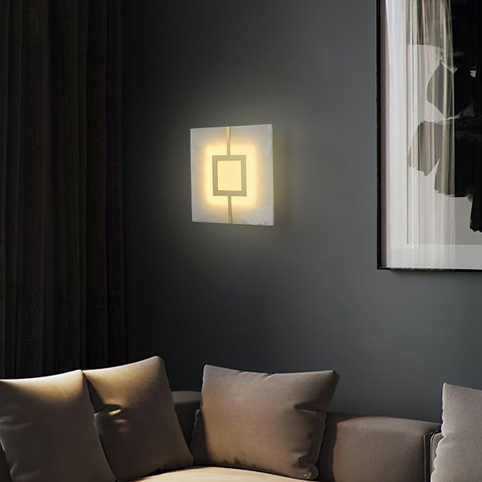 Square Alabaster Wall Lamp - Simprolos
