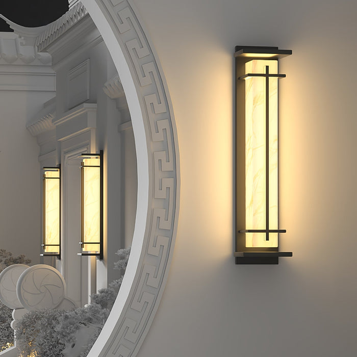 Square Outdoor Alabaster Wall Light - Simprolos