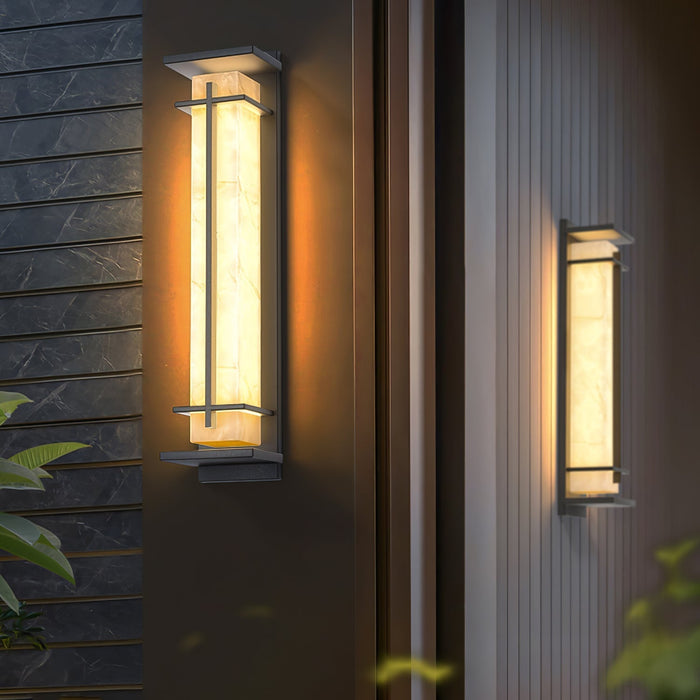 Square Outdoor Alabaster Wall Light - Simprolos