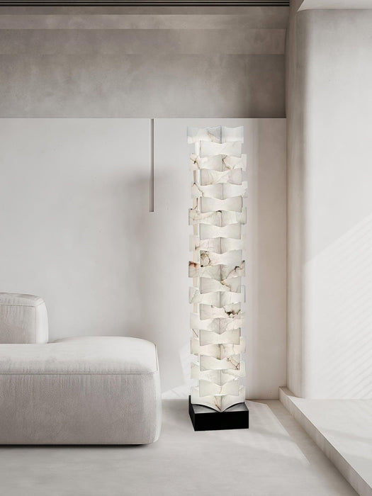 Stacked Alabaster Squares Floor Lamp - Simprolos