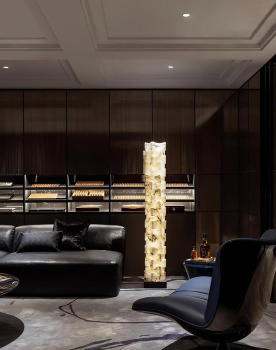 Stacked Alabaster Squares Floor Lamp - Simprolos