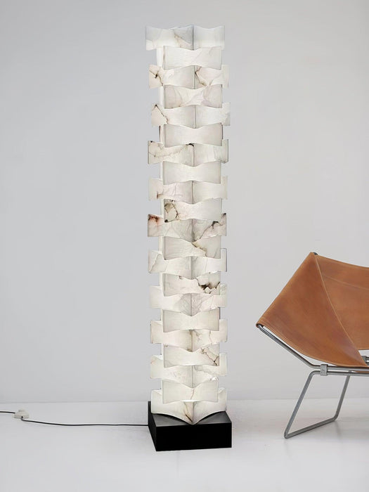 Stacked Alabaster Squares Floor Lamp - Simprolos