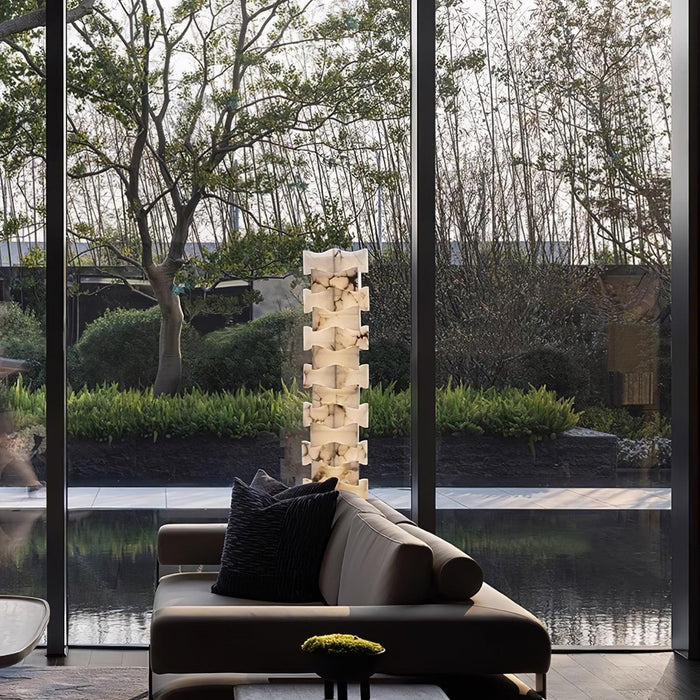 Stacked Alabaster Squares Floor Lamp - Simprolos