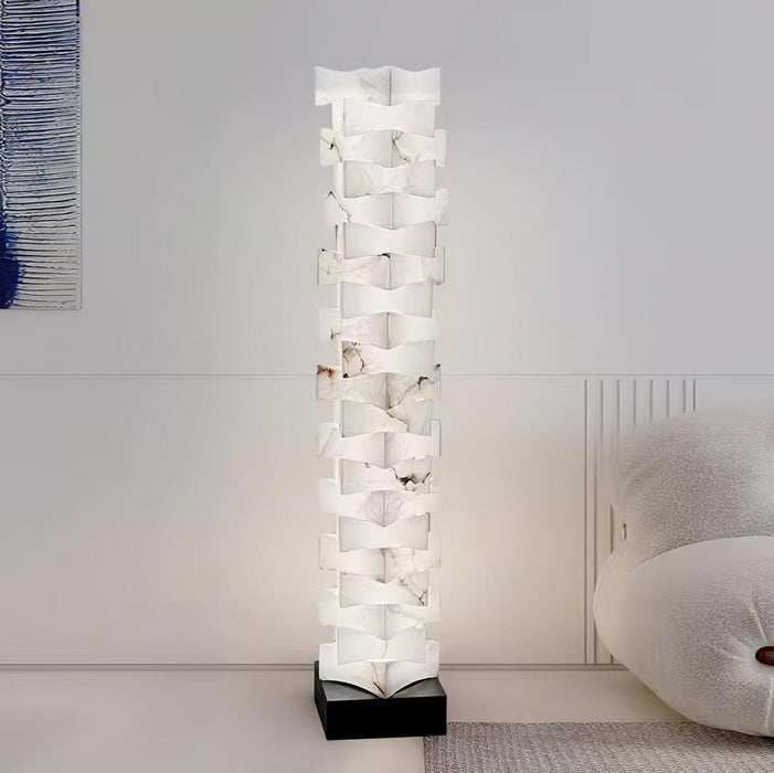 Stacked Alabaster Squares Floor Lamp - Simprolos