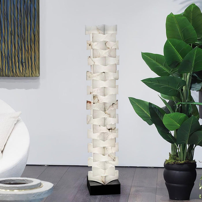 Stacked Alabaster Squares Floor Lamp - Simprolos