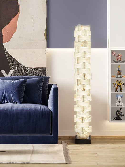 Stacked Alabaster Squares Floor Lamp - Simprolos
