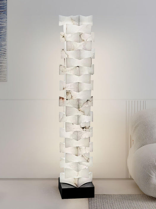 Stacked Alabaster Squares Floor Lamp - Simprolos