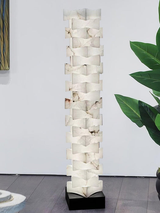 Stacked Alabaster Squares Floor Lamp - Simprolos