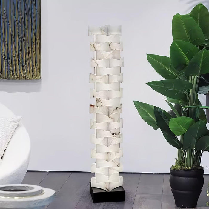 Stacked Alabaster Squares Floor Lamp - Simprolos