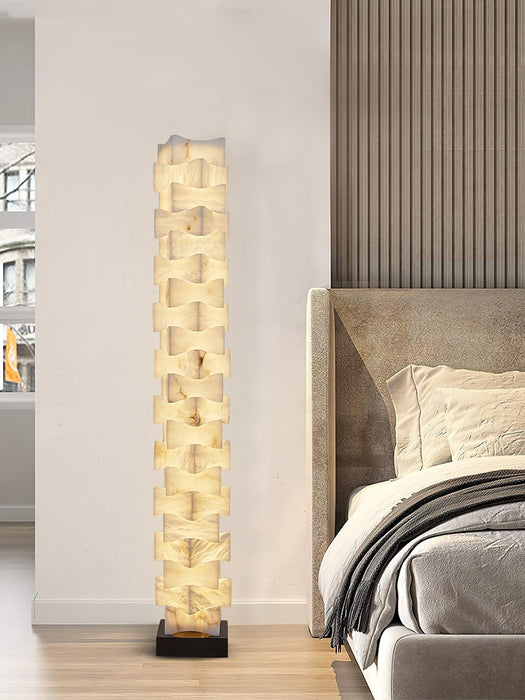 Stacked Alabaster Squares Floor Lamp - Simprolos