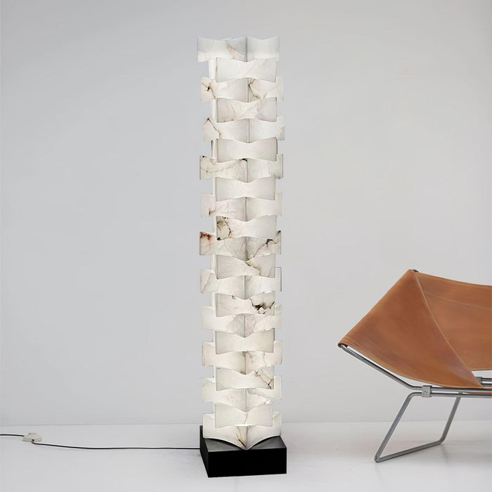 Stacked Alabaster Squares Floor Lamp - Simprolos