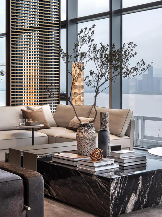 Stacked Alabaster Squares Floor Lamp - Simprolos