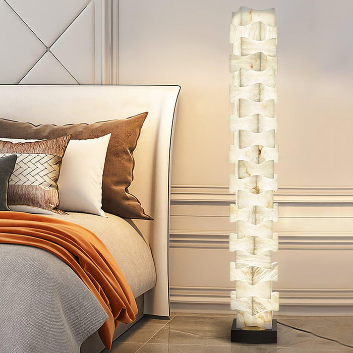 Stacked Alabaster Squares Floor Lamp - Simprolos