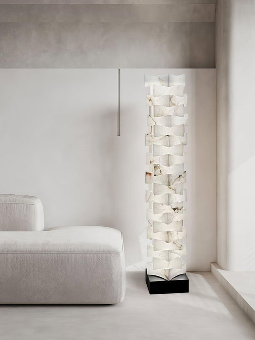 Stacked Alabaster Squares Floor Lamp - Simprolos