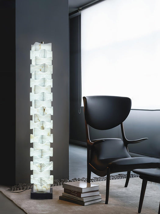 Stacked Alabaster Squares Floor Lamp - Simprolos