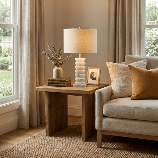 Stacked Alabaster Table Lamp - Simprolos