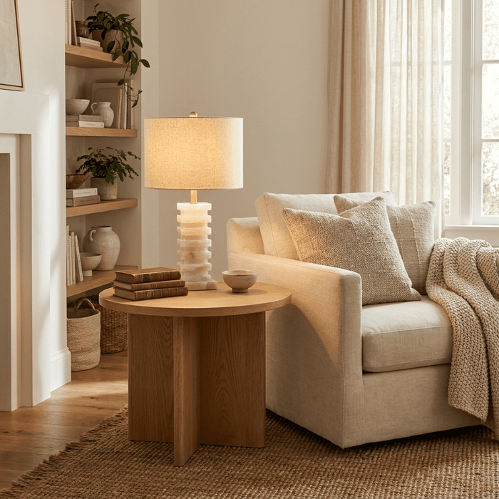 Stacked Alabaster Table Lamp - Simprolos