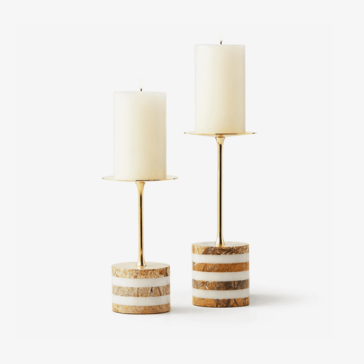 Strata Rise Marble Candle Holder - Simprolos