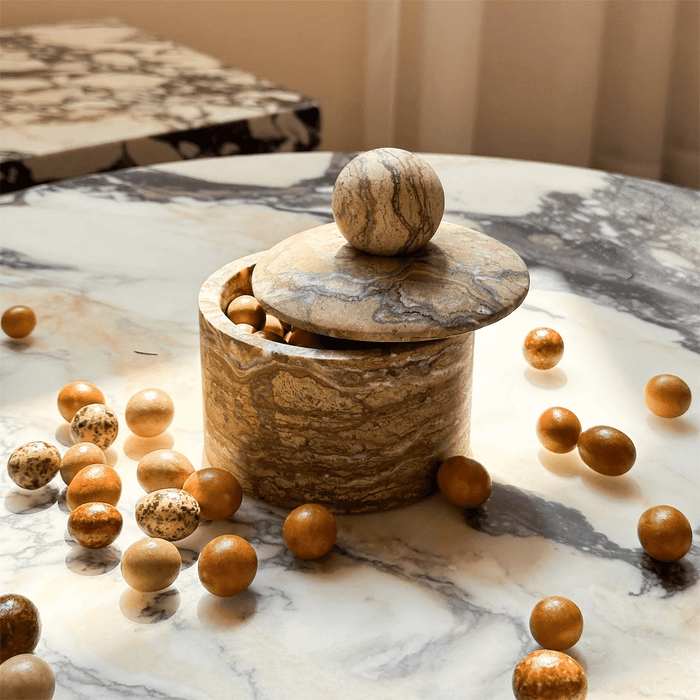 Strata Sphere Stone Storage Box - Simprolos