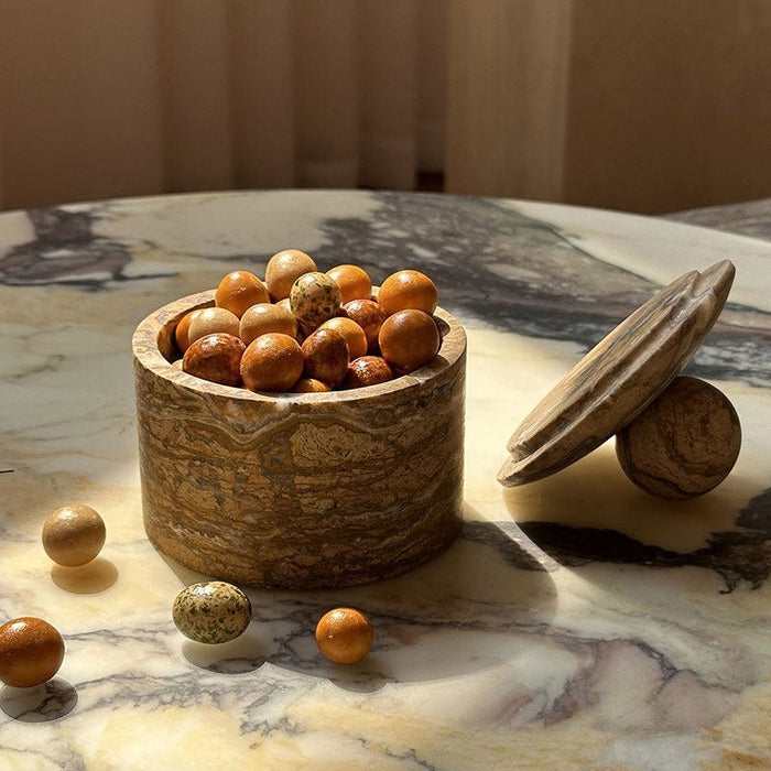 Strata Sphere Stone Storage Box - Simprolos