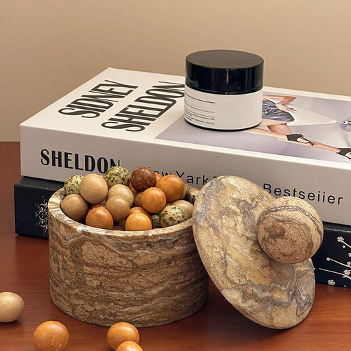 Strata Sphere Stone Storage Box - Simprolos