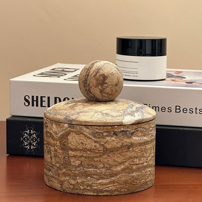Strata Sphere Stone Storage Box - Simprolos
