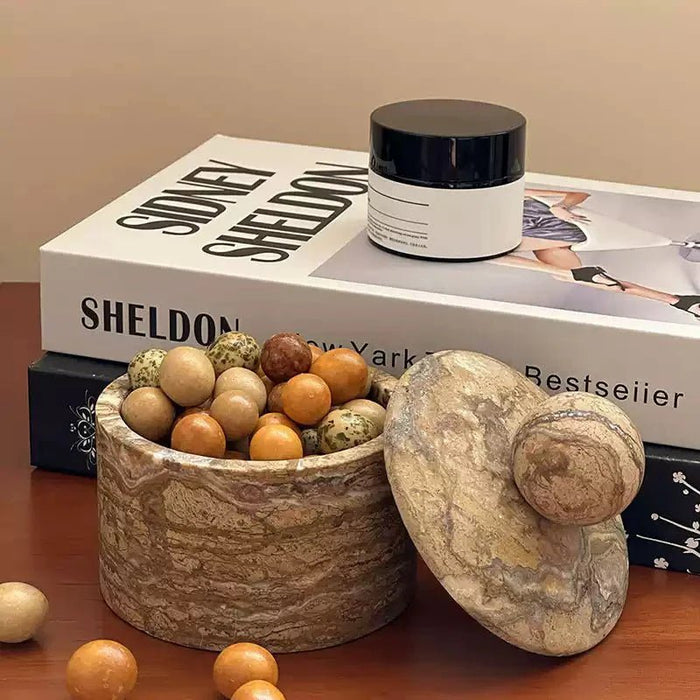 Strata Sphere Stone Storage Box - Simprolos