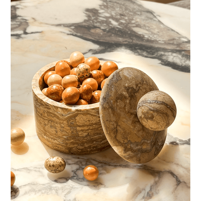 Strata Sphere Stone Storage Box - Simprolos