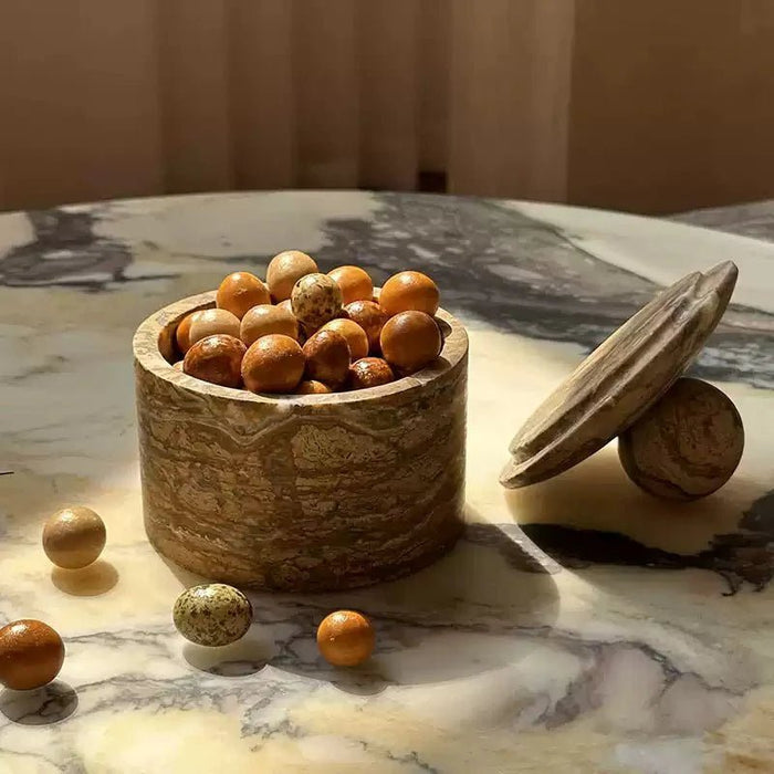 Strata Sphere Stone Storage Box - Simprolos