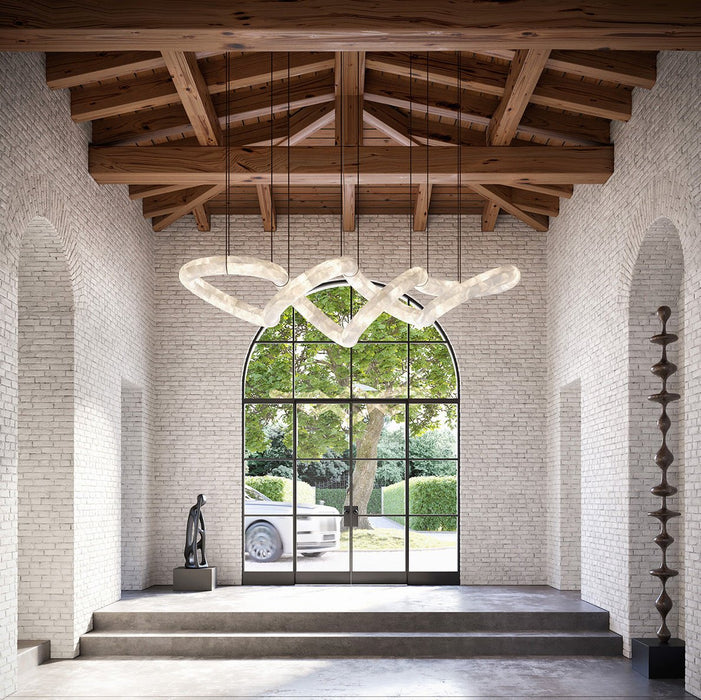 Streamlined Alabaster Pendant Lamp - Simprolos