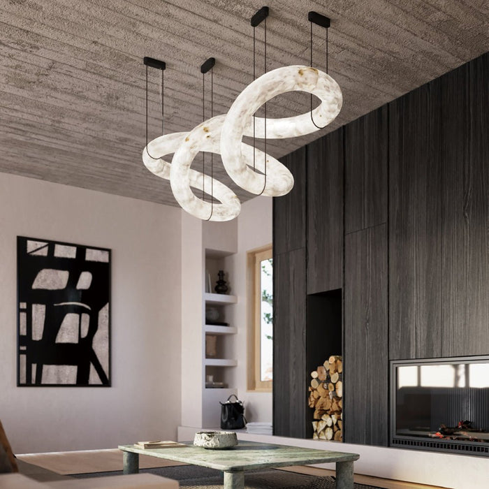 Streamlined Alabaster Pendant Lamp - Simprolos
