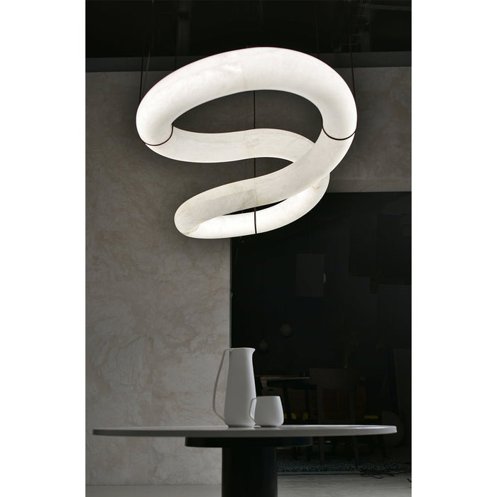Streamlined Alabaster Pendant Lamp - Simprolos