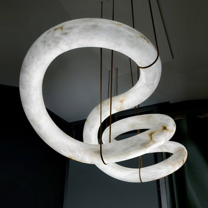 Streamlined Alabaster Pendant Lamp - Simprolos