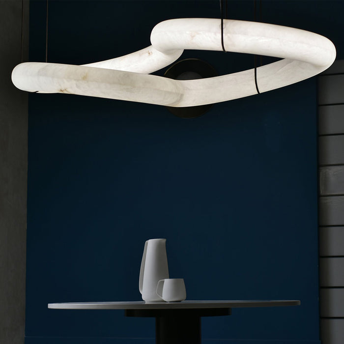 Streamlined Alabaster Pendant Lamp - Simprolos