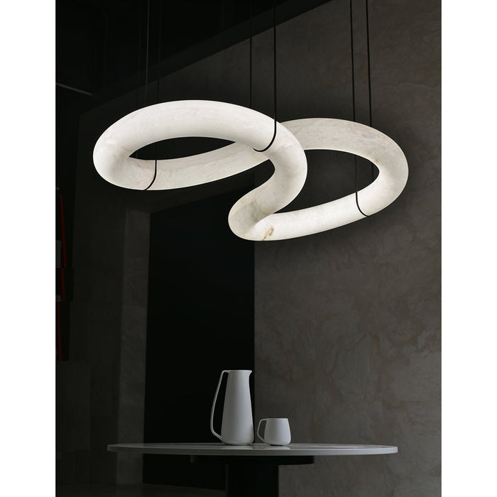 Streamlined Alabaster Pendant Lamp - Simprolos
