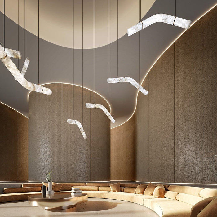 Streamlined Alabaster Pendant Lamp - Simprolos