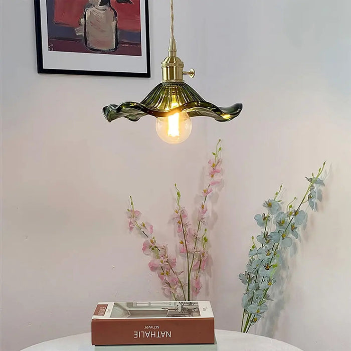 Stylish Hibiscus Flower Glass Pendant Light - Simprolos