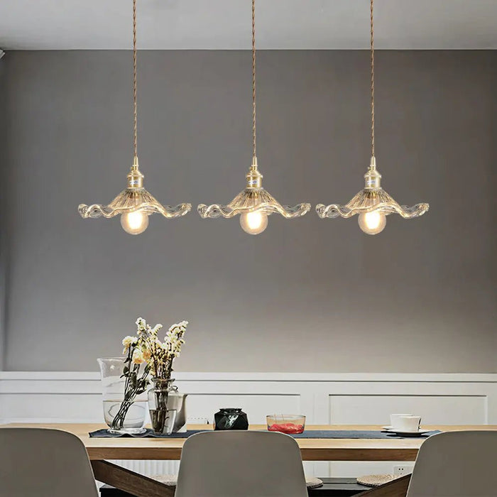 Stylish Hibiscus Flower Glass Pendant Light - Simprolos