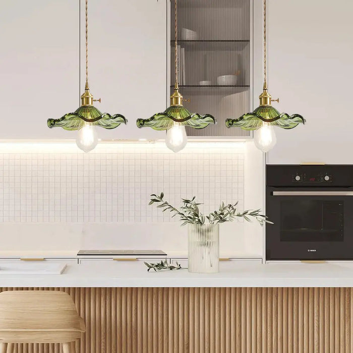 Stylish Hibiscus Flower Glass Pendant Light - Simprolos