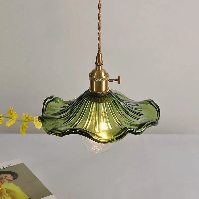 Stylish Hibiscus Flower Glass Pendant Light - Simprolos