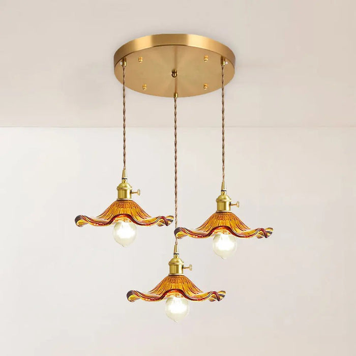 Stylish Hibiscus Flower Glass Pendant Light - Simprolos