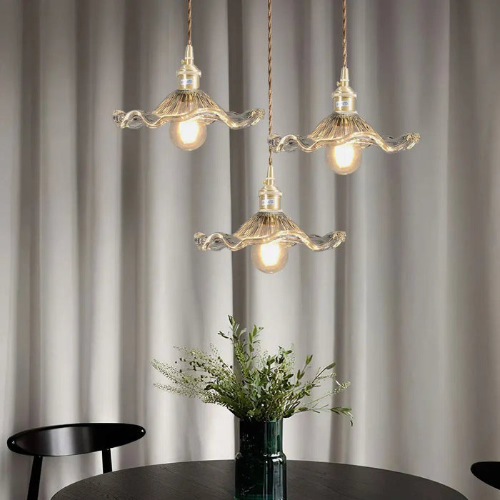 Stylish Hibiscus Flower Glass Pendant Light - Simprolos